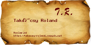 Takácsy Roland névjegykártya
